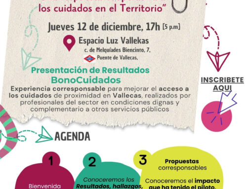 Jornada «BONOCUIDADOS:Una respuesta cooperativa a los cuidados en el territorio» Jueves 12 de diciembre, 17.00h